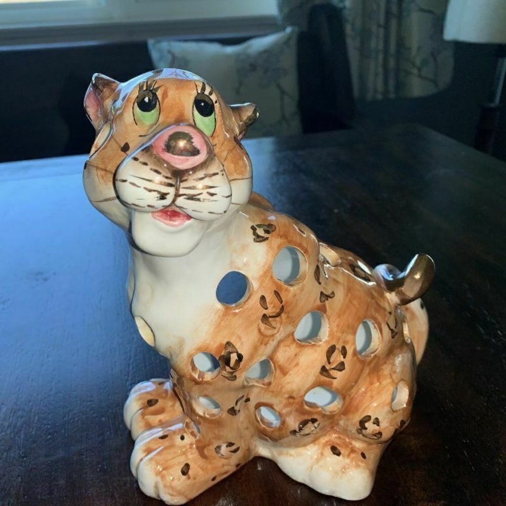 Leopard Luminary Candle Holder